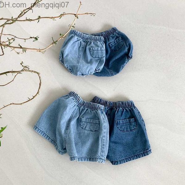 

clothing sets new baby shorts new girl summer clothes cotton thin denim pockets fart bloomers baby jeans ropa para bebe z230710, White