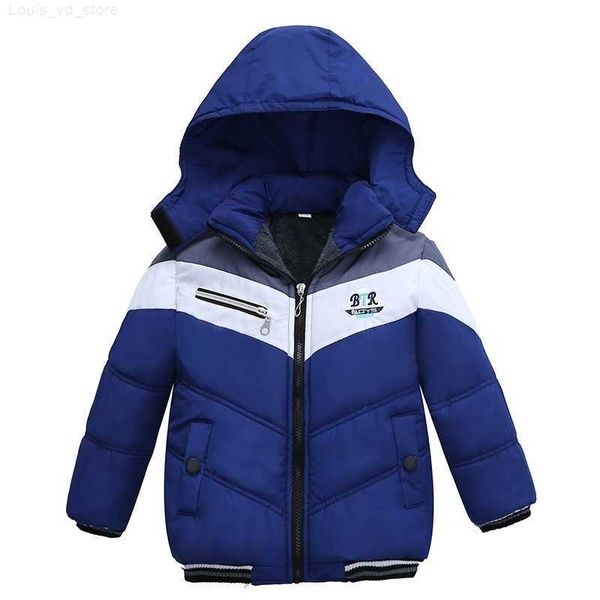 

down coat new fashion patchwork boys jacket outwear warm hooded winter jackets for boy coat children winter clothing 201126 l230710, Blue;gray