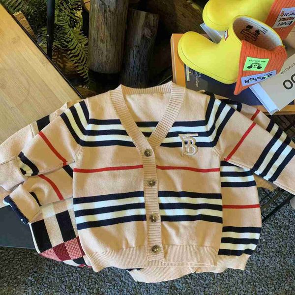 

kids boys girls cardigan sweaters knitted spring autumn children baby girl striped cotton sweater jacket l230710, Blue
