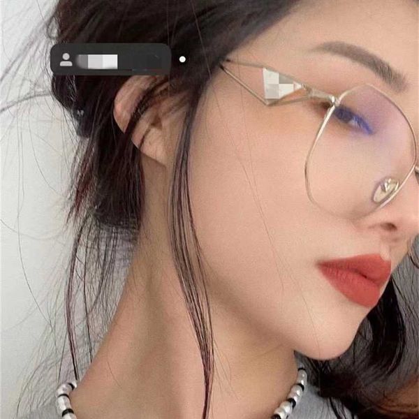 

sunglasses 2023 new product p family metal eyeglass female internet celebrity same polygonal large frame slimming face 57y sunglasses, White;black