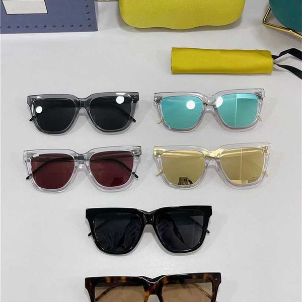 

sunglasses 2023 new debut g-family box gg0976 the same versatile metal leg sunglasses trend for men and women, White;black