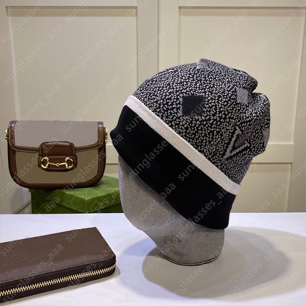 

knitted hat beanie cap designer letter print caps for man woman winter hats 4 color quality, Blue;gray