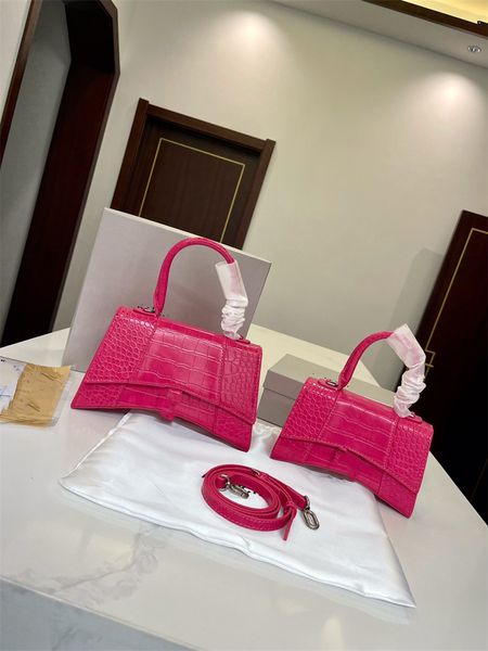 

classic crocodile effect leather handbag luxury designer hourglass bag cowhide shoulder bag women's fashion purse crossbody bag high qu