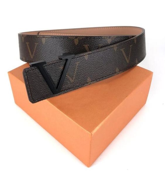 

designer belt for men and women belt 3.8cm width brand belt gold silver black l buckle v luxury plaid belts genuine leather classic designer, Black;brown