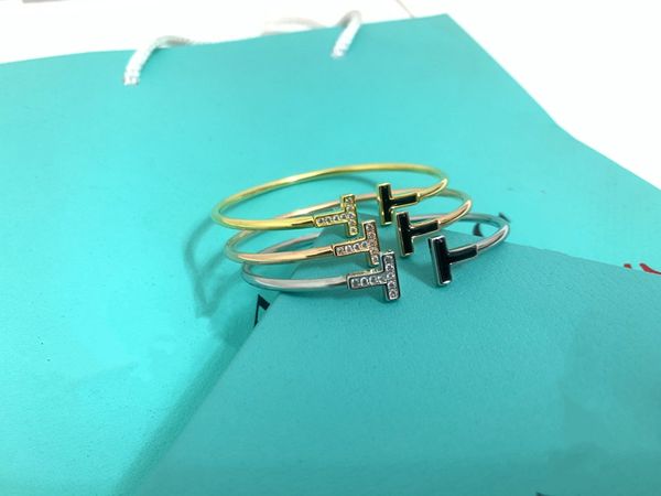 

designer black mix diamond bangle stainless steel love bracelets rose gold bangles women man screw bracelet letter couple classic diamond je