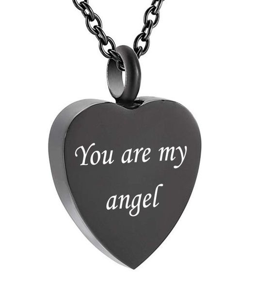 

black heart pendant cremation urn necklace for ashes keepsake stainless steel cremation jewelry1912553, Silver