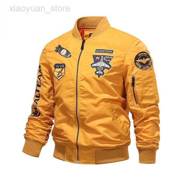 

men's jackets tactical military men ma1 jacket pilot embroidery air force windproof bomber jacket men baseball cotton overalls hkd23071, Black;brown