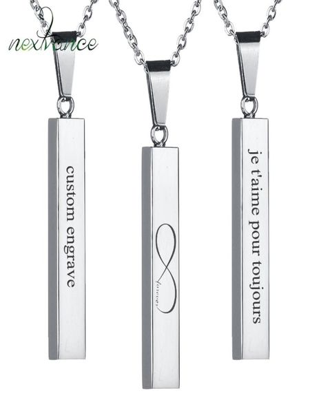 

nextvance custom square strip pendant necklace engraved name bar necklace for women men personalized gift geometric jewelry5692149, Silver