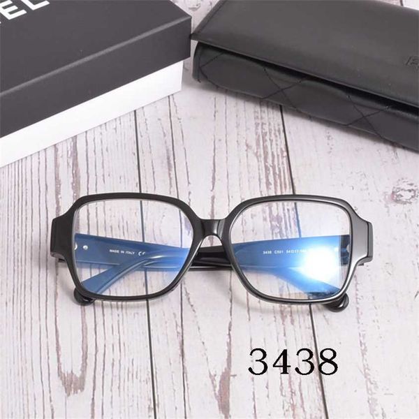 

sunglasses 2023 new xiaoxiang's 3438 plate square can be matched with myopia flat light glasses frame, White;black