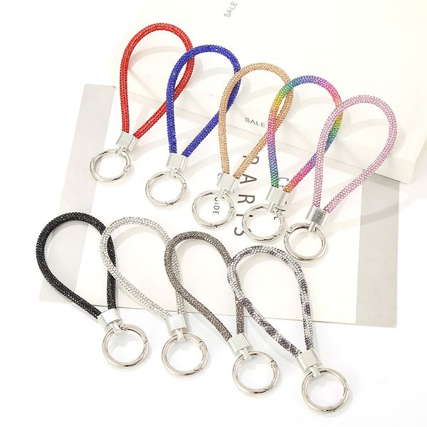 

diamond keychains women's bag key pendant wrist keychain car keyring key chain, Silver