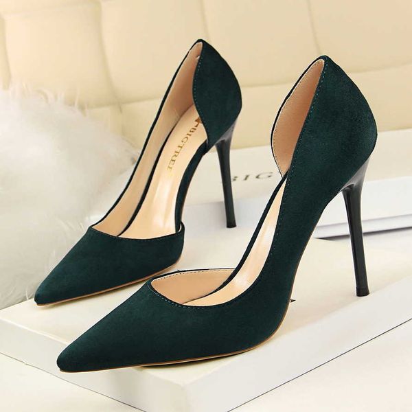 

ultra high heel shoes pointed toe womens nightclub suede leather party shoes pumps red pink, Black