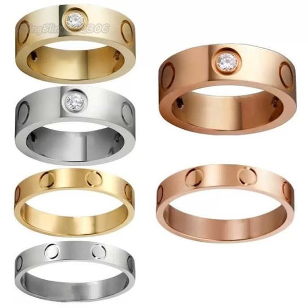 

crystal rings love screw ring mens rings classic luxury designer jewelry womens gold plated gold silver rose never fade not allergic 4/5/6mm
