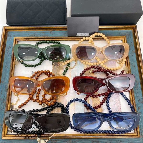 

2023 new xiaoxiang individuality ins same female fashion double box chain sunglasses ch5488, White;black