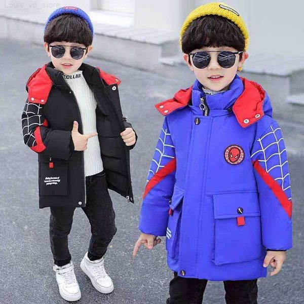 

down coat boys winter jacket kids warm coat boy thick parka children winter clothing cartoon print outerwear for russia -30degree 201102 l23, Blue;gray