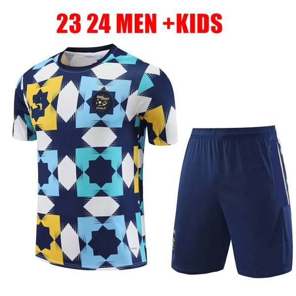 

2023 algeria algerie football tracksuit jerseys kit set 23 24 new shorts sleeves training suit soccer tracksuits survetement foot chandal fu, Black