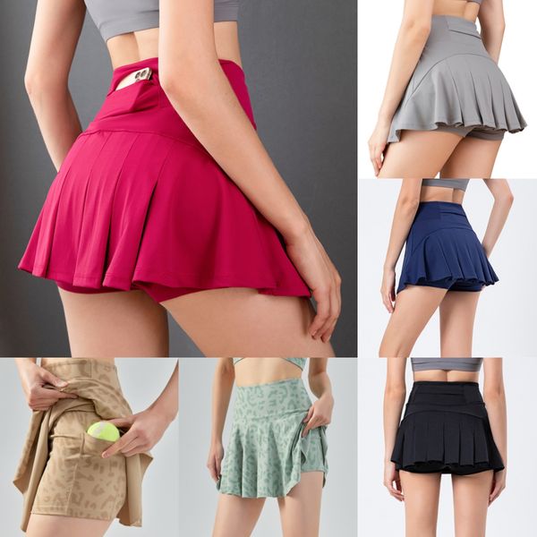 

lu women yoga tennis pace rival skirt pleated gym clothes womens designer clothing outdoor sport running fitness golf pants shorts sports ba