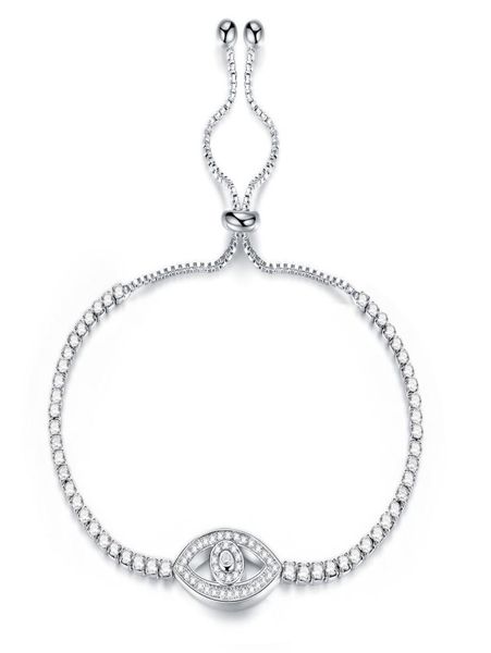 

adjsutable bolo evil eye pave cz cubic zirconia bracelet013481728, Golden;silver