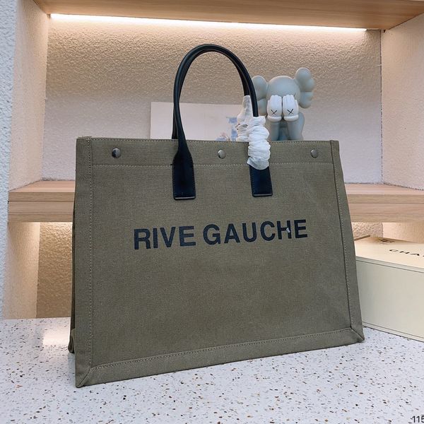 

trend women handbags rive gauche tote bag 50cm fashion linen purse designer shoulder large beach shopping bags with letter logos canvas trav