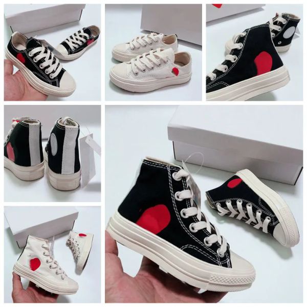 

infant big kids knit play for girl boys love canvas running shoes designer baby youth kids breathable white black child climbing casual snea