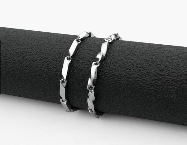 

link chain mens stainless steel bracelet titanium melon seed fashion punk hip hop jewelry6044928, Black