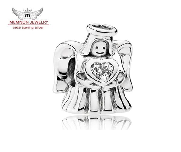 

2016 winter new 925 sterling silver angel of love clear cz adornment beads for women charm bracelets diy christmas gift jewelry ma8512117, Bronze;silver