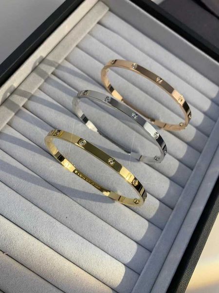 

high version color korean 18k rose gold nail bracelet for women au750 with diamond love couple fashion mzqq, Black