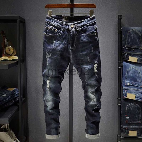 

men's jeans men jeans skinny stretch washed casual solid 2022 spring autumn summer men denim jeans slim retro straight male quality x07, Blue