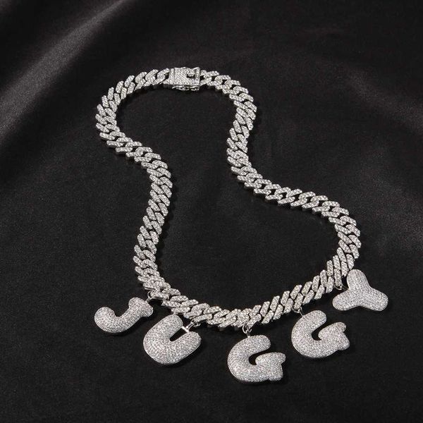

provence jewelry necklace pendants chain cuban letter gold 925 sliver jewelry trendy gift moissanite stone, Silver