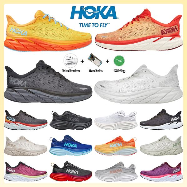 

hoka bondi 8 running shoes hokas one one clifton 8 shock absorbing road bondi 8 radiant yellow maize men women sneakers climbing runner trai