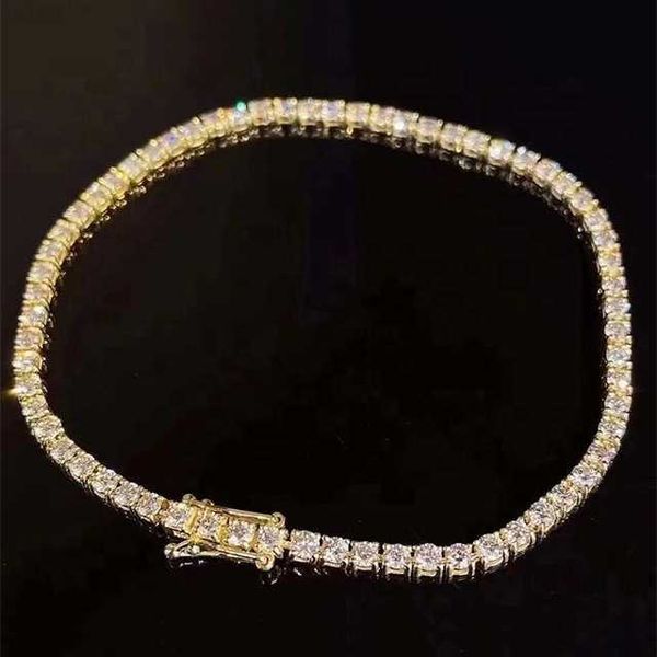 

xinfly 3 ct natural diamond 18k pure gold brilliant cut tennis bracelet, Silver