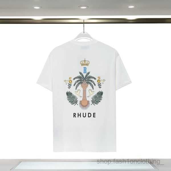 

rhude shirt t-shirt summer designer t men shirts luxury letter print mens clothing short sleeved s-xxl 75, White;black