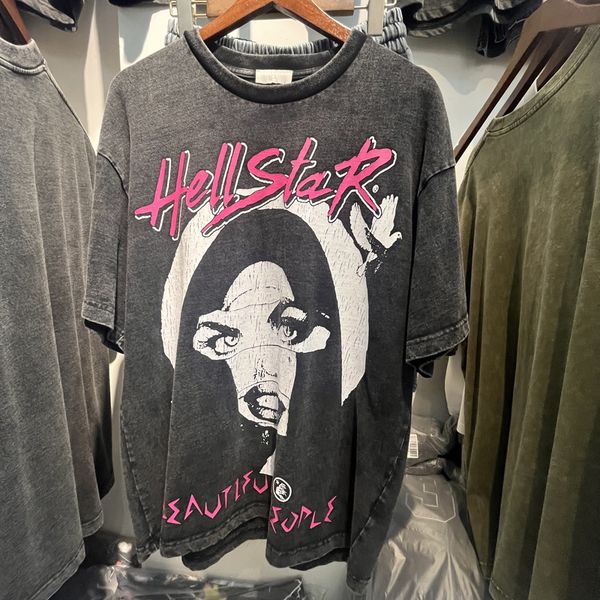 

mens tshirts hellstar beautiful people tour tee cracked do old wash womens short sleeve tshirts 230710, White;black