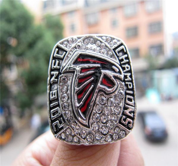 

atlanta 2016 falcon american football team champions championship ring souvenir men fan souvenir gift whole 20202651814, Golden;silver