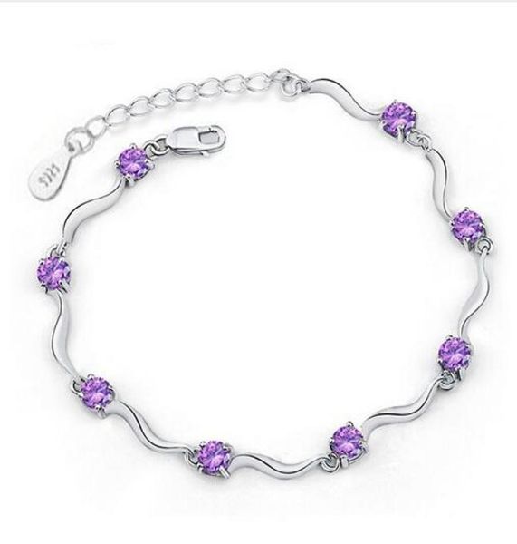 

fashion chain bracelets for women crystal bracelets 925 sterling silver bracelets bangles fine jewelry gb6545620125, Black