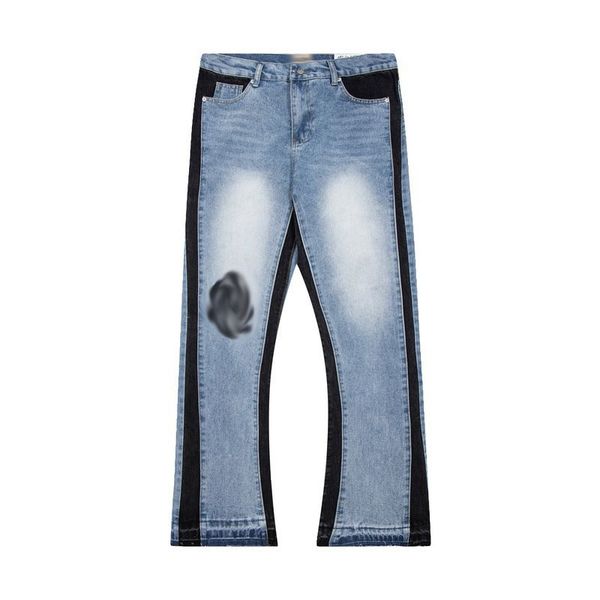 

mens designer jeans vintage rock jeans european and american brand high street hole washed pants #04, Blue