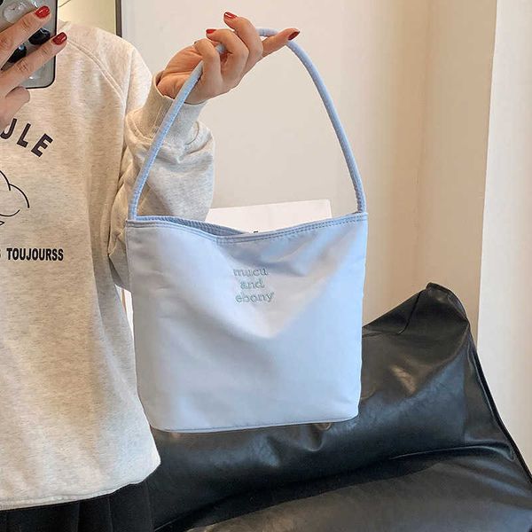 

bucket bag with high-end feel portable summer niche fashion commuting underarm bag embroidered nylon women's tote bag