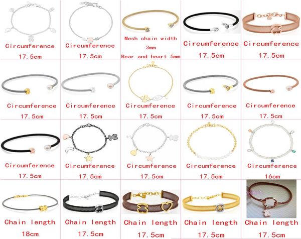 

2021 new style 100 925 sterling silver classic cute bear trendy crystal bracelet fashion ladies jewelry factory whole8891678, Golden;silver