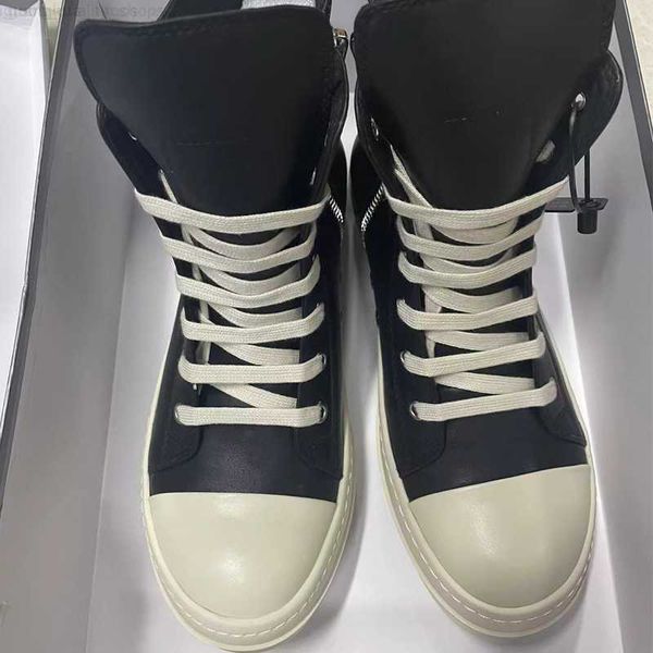 

luxury rick designer ro boots shoes owens s high street canvas shoes jumbo shoeslace solid black male sneakers lace-up rubber s women