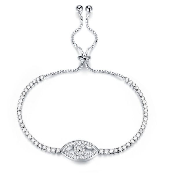 

adjsutable bolo evil eye pave cz cubic zirconia bracelet015512056, Golden;silver