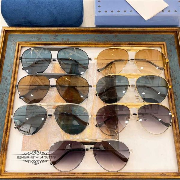 

2023 new gjiains network red star same style female personality toad mirror pilot sunglasses male gg0908, White;black