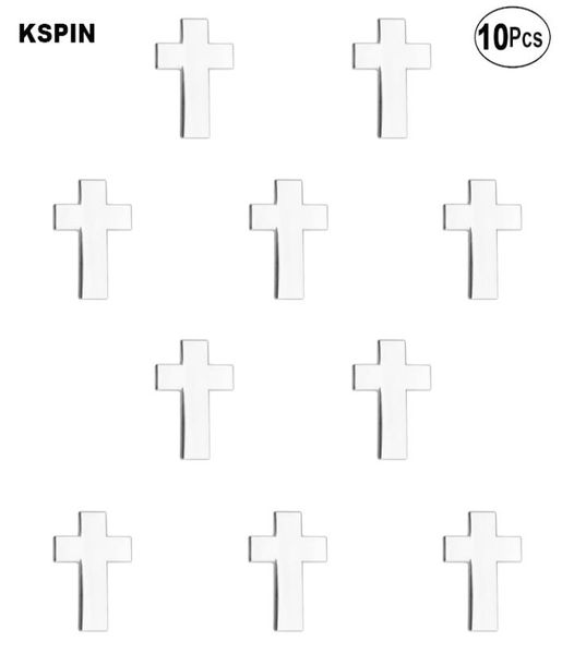 

silvery cross badge lapel pin flag badge brooch pins badges 10pcs a lot1256900, Gray