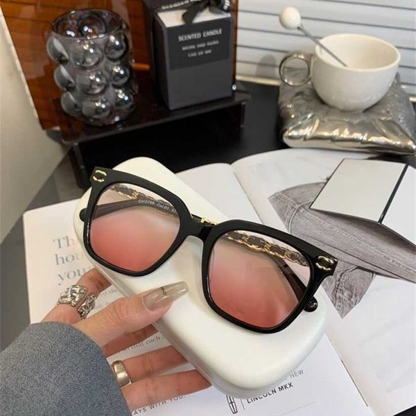 

sunglasses 2023 new xiaoxiang 0768 glasses large chain facial mask perfect for matching myopia lens frame with network red same style, White;black