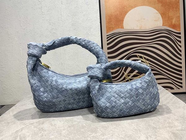 

new size denim knitted knot handheld one shoulder underarm fashion tote bag