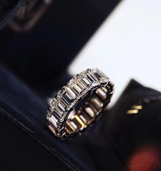 

fashion early spring series oval full diamond ring european and american fashion silver plated 50 points row drill wide version5593405