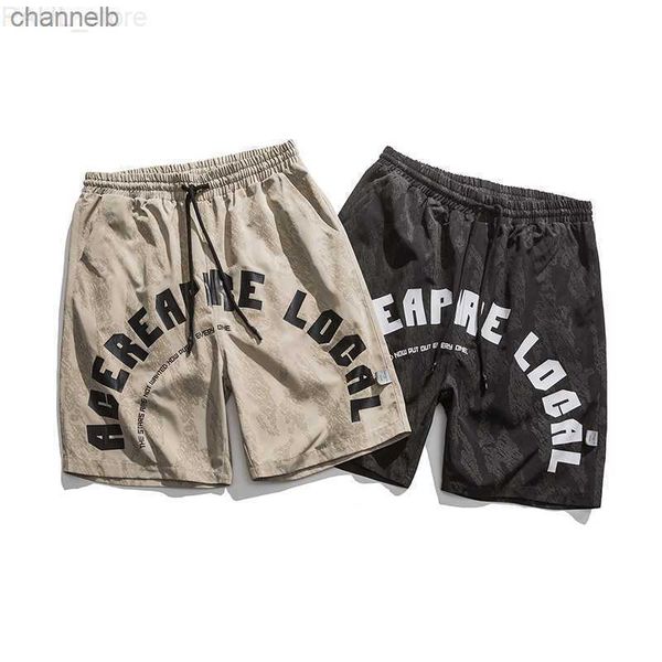 

men's 2 colors mens shorts hip hop alphabet print sports cropped pants summer casual fashion style beach breathable l230518 l230706, White;black