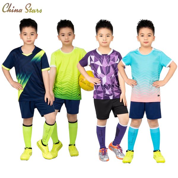 

jerseys kids football uniforms boys girls soccer jerseys sets youth short sleeve kit shorts children soccer shirt suit sportswear 230710
