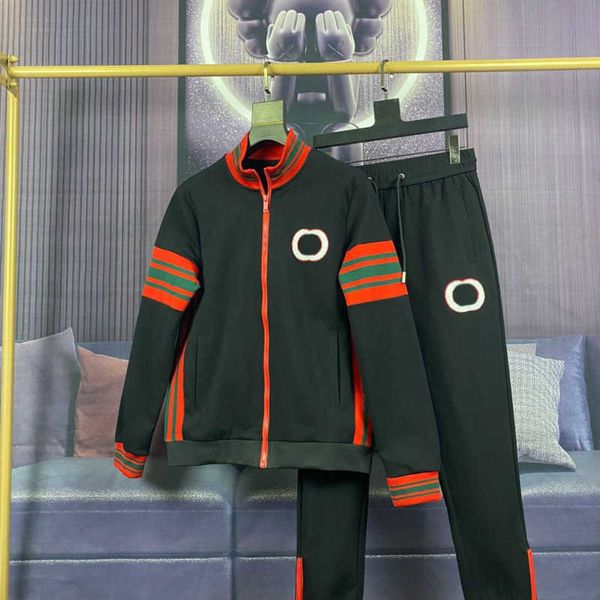 

embroidered tracksuits mens long sleeve sweater sets designer sports suit oversize baseball jacket cotton jogging trousers men women two pie, Gray