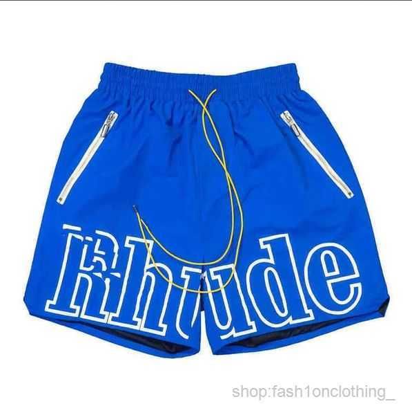 

new 2023 designer shorts rhude summer fashion beach pants mens womens street wear red blue black purple short us size:s-2xl 65, White;black