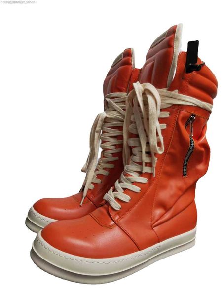 

rick casual shoes cowhide high winter ro owens thermal boots for men and women, Black