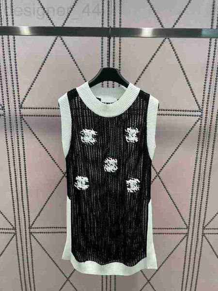 

women's knits & tees designer 2023 designer summer women embroidery knit tank loose sleeveless t-shirts round neck casual lady vests y, White